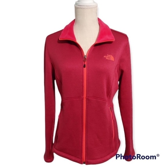 The North Face Women's Agave luxe Heathered Red Full-Zip warm fleece Jacket - Picture 9 of 9